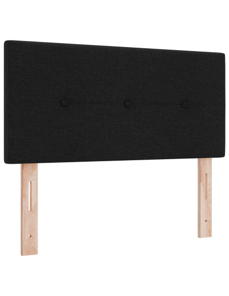 Letto box spring con materasso Nero 90 x 200 cm Tessuto
