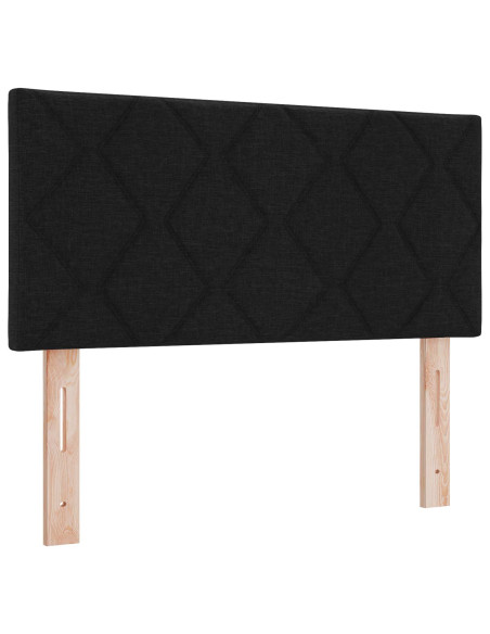 Letto box spring con materasso Nero 90 x 200 cm Tessuto