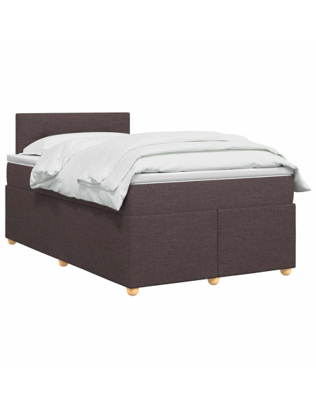 Letto box spring con materasso Marrone Scuro 120 x 200 cm