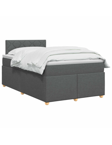 Letto box spring con materasso Grigio Scuro 120 x 200 cm