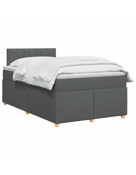 Letto box spring con materasso Grigio Scuro 120 x 200 cm