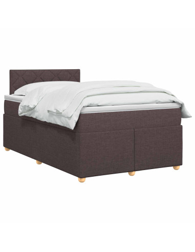 Letto box spring con materasso Marrone Scuro 120 x 200 cm