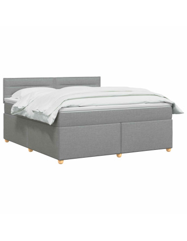 Letto box spring con materasso Grigio Chiaro 140 x 190 cm