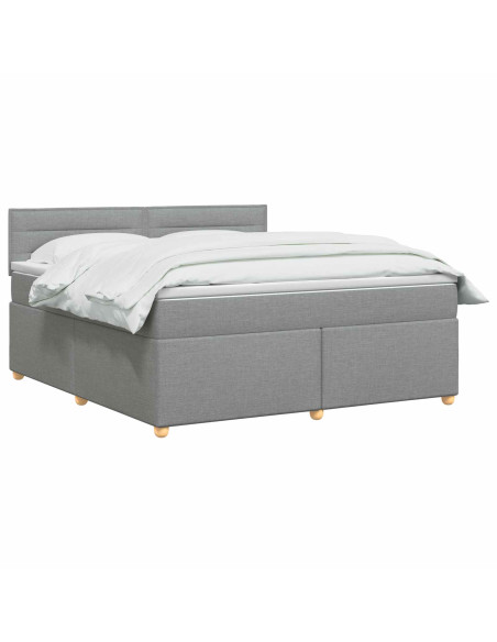 Letto box spring con materasso Grigio Chiaro 140 x 190 cm