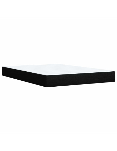 Letto box spring con materasso Nero 140 x 190 cm Tessuto