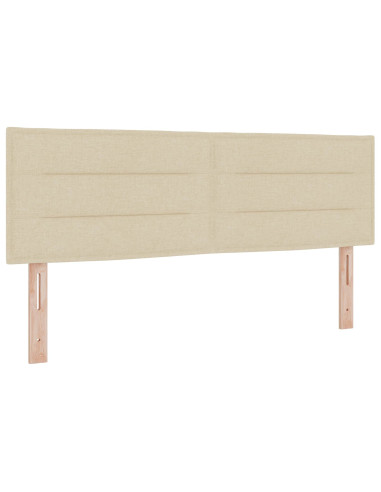 Letto box spring con materasso Crema 140 x 190 cm Tessuto