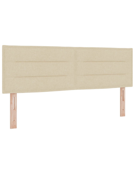 Letto box spring con materasso Crema 140 x 190 cm Tessuto