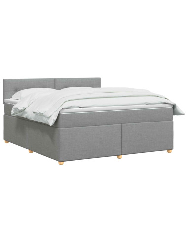 Letto box spring con materasso Grigio Chiaro 140 x 190 cm