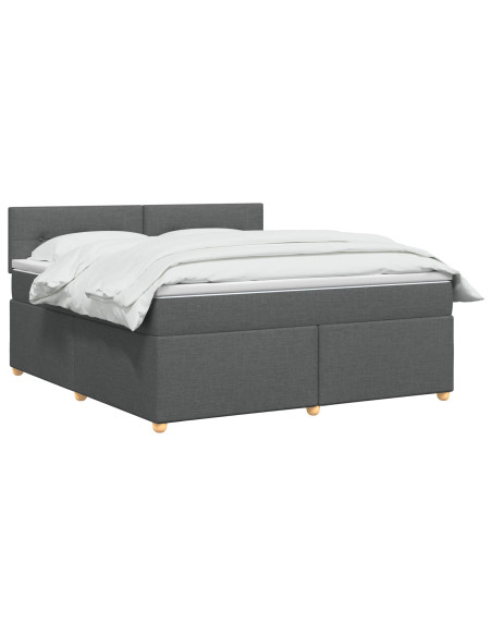 Letto box spring con materasso Grigio Scuro 140 x 190 cm