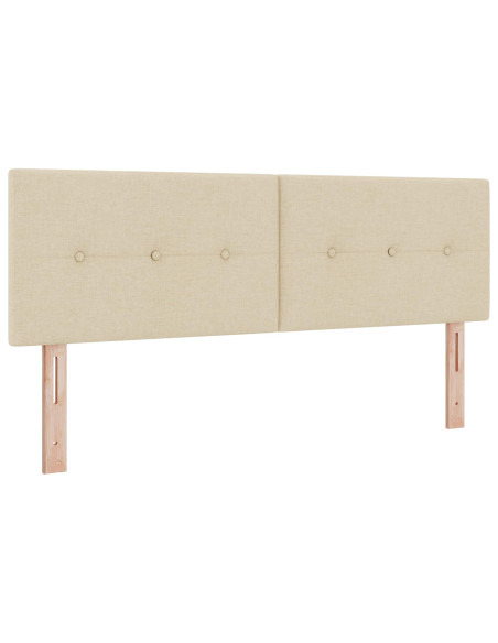 Letto box spring con materasso Crema 140 x 190 cm Tessuto