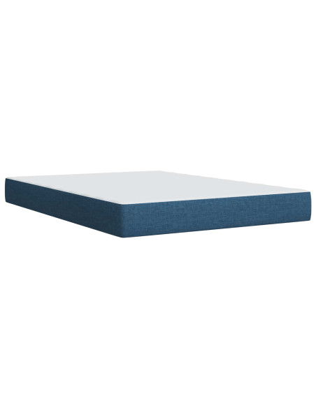 Letto box spring con materasso Blu 140 x 190 cm Tessuto