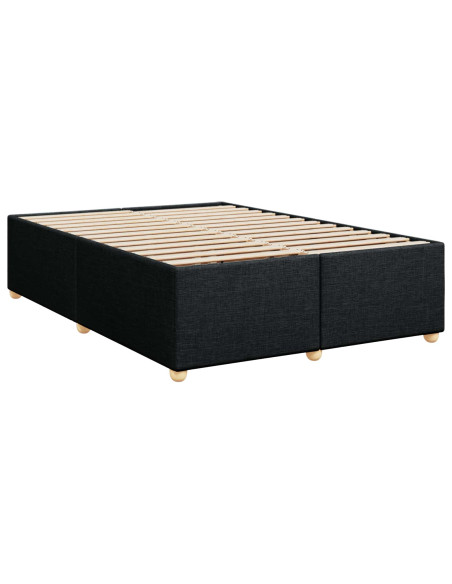 Letto box spring con materasso Nero 140 x 200 cm Tessuto