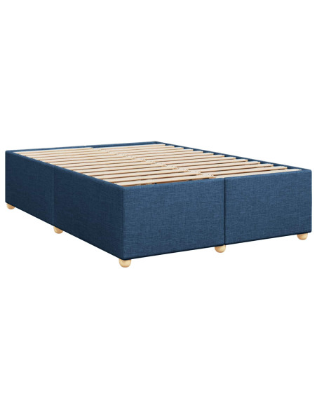 Letto box spring con materasso Blu 140 x 200 cm Tessuto