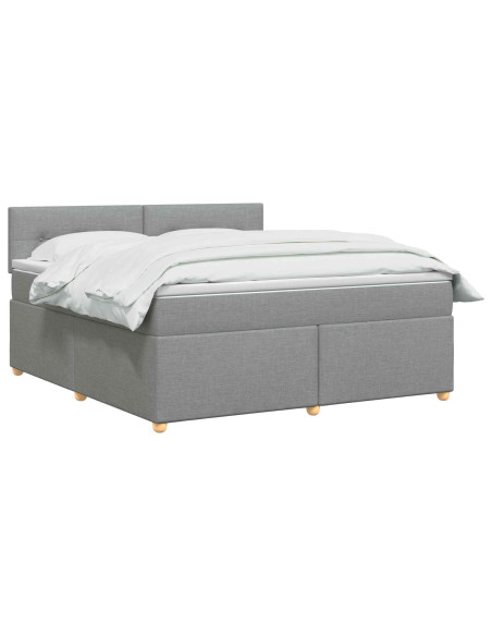 Letto box spring con materasso Grigio Chiaro 140 x 200 cm