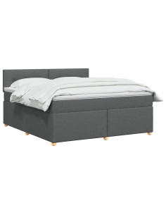 Letto box spring con materasso Grigio Scuro 140 x 200 cm 2