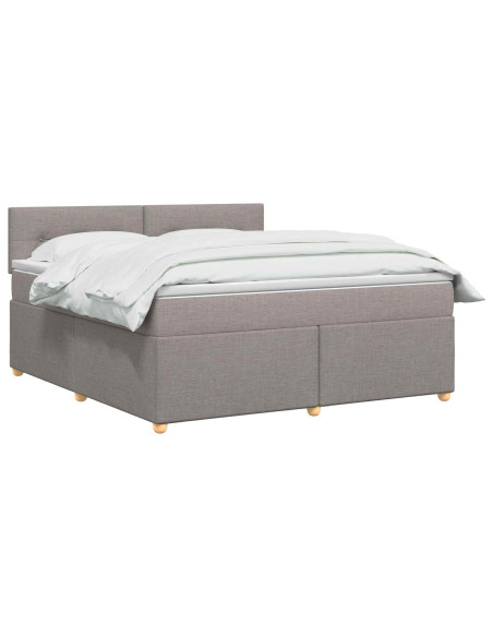 Letto box spring con materasso Tortora 140 x 200 cm Tessuto
