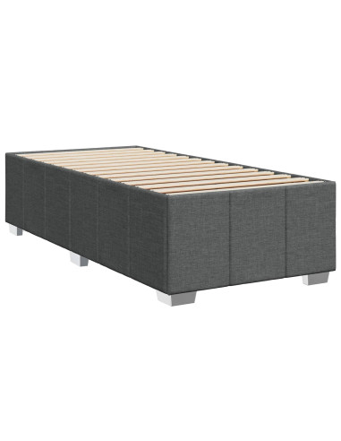 Letto box spring con materasso Grigio Scuro 80 x 200 cm Tessuto