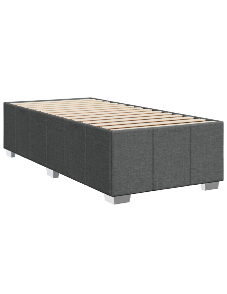 Letto box spring con materasso Grigio Scuro 80 x 200 cm Tessuto