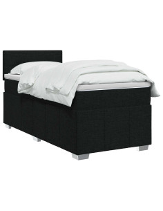Letto box spring con materasso Nero 80 x 200 cm Tessuto 2