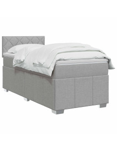 Letto box spring con materasso Grigio Chiaro 80 x 200 cm 2