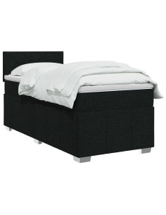 Letto box spring con materasso Nero 80 x 200 cm Tessuto 2