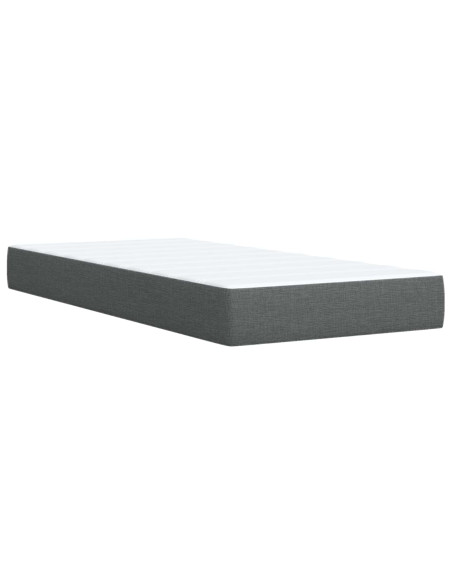 Letto box spring con materasso Grigio Scuro 90 x 190 cm Tessuto