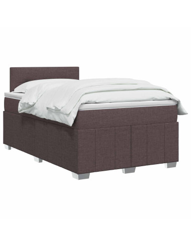 Letto box spring con materasso Marrone Scuro 120 x 200 cm