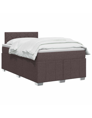 Letto box spring con materasso Marrone Scuro 120 x 200 cm
