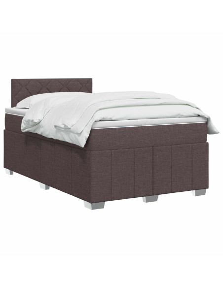 Letto box spring con materasso Marrone Scuro 120 x 200 cm