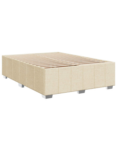 Letto box spring con materasso Crema 160 x 200 cm Tessuto