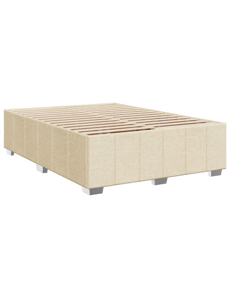 Letto box spring con materasso Crema 160 x 200 cm Tessuto