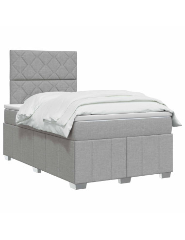 Letto box spring con materasso Grigio Chiaro 120 x 200 cm