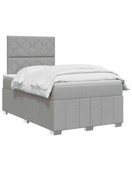 Letto box spring con materasso Grigio Chiaro 120 x 200 cm