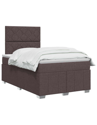 Letto box spring con materasso Marrone Scuro 120 x 200 cm