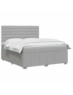 Letto box spring con materasso Grigio Chiaro 140 x 190 cm 2