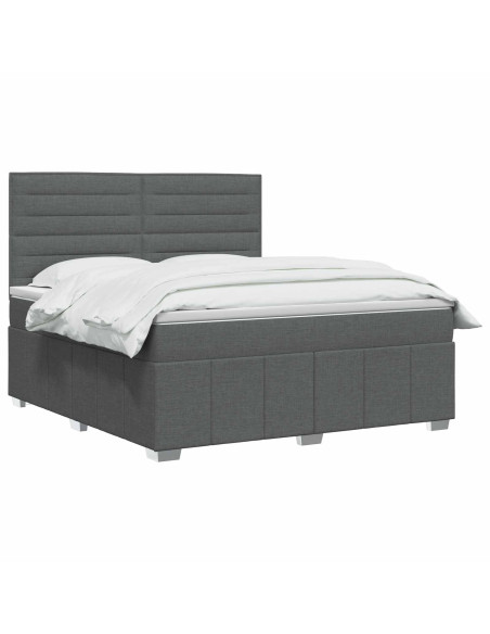 Letto box spring con materasso Grigio Scuro 140 x 190 cm