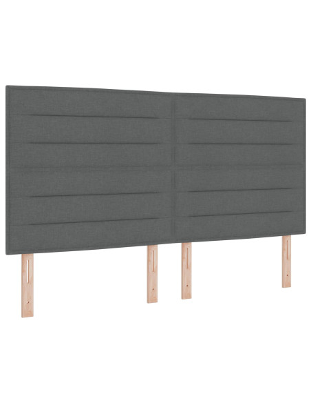 Letto box spring con materasso Grigio Scuro 140 x 190 cm