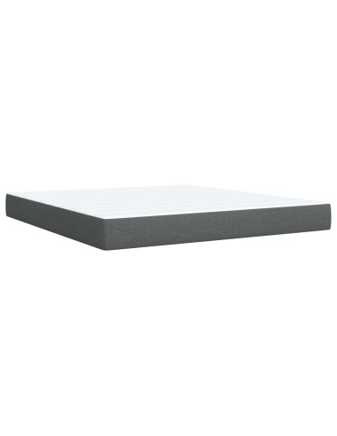 Letto box spring con materasso Grigio Scuro 140 x 190 cm