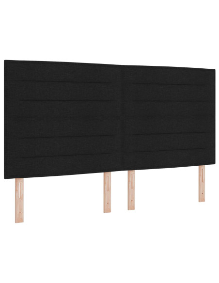 Letto box spring con materasso Nero 140 x 190 cm Tessuto