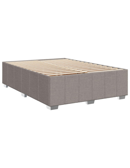 Letto box spring con materasso Tortora 140 x 190 cm Tessuto