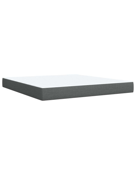 Letto box spring con materasso Grigio Scuro 140 x 190 cm