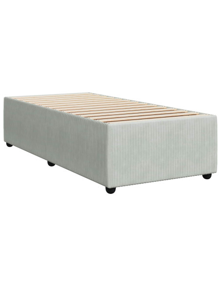 Letto box spring con materasso Grigio Chiaro Singolo Velluto
