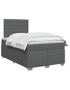 Letto box spring con materasso Grigio Scuro 120 x 190 cm 2
