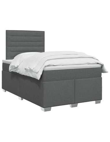 Letto box spring con materasso Grigio Scuro 120 x 190 cm