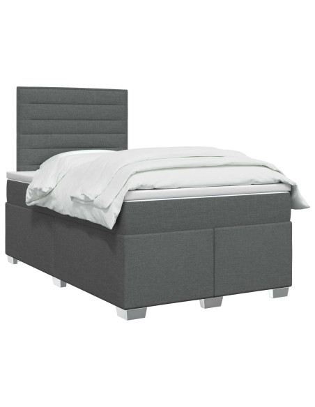 Letto box spring con materasso Grigio Scuro 120 x 190 cm