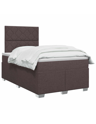 Letto box spring con materasso Marrone Scuro 120 x 190 cm