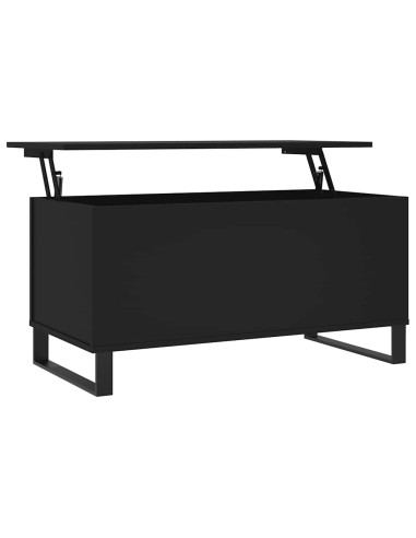 Tavolino da Salotto Nero 90x44,5x45 cm in Legno Multistrato