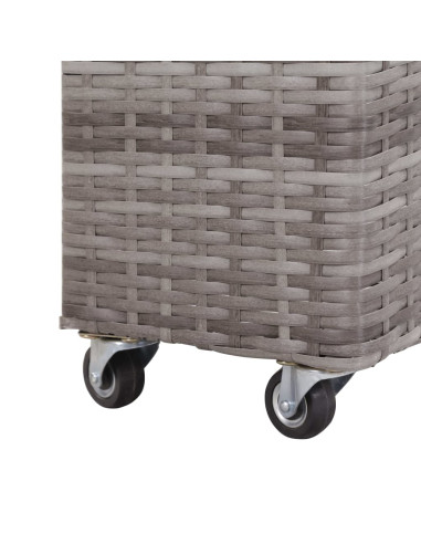 Letto Rialzato con 4 Vasi 80x22x79 cm in Polyrattan Grigio