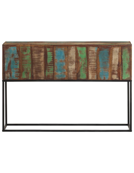 Tavolo Consolle 110x30x75cm Legno Massello di Recupero e Ferro