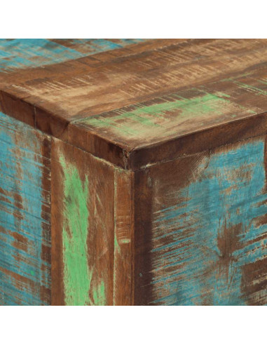 Tavolo Consolle 110x30x75cm Legno Massello di Recupero e Ferro